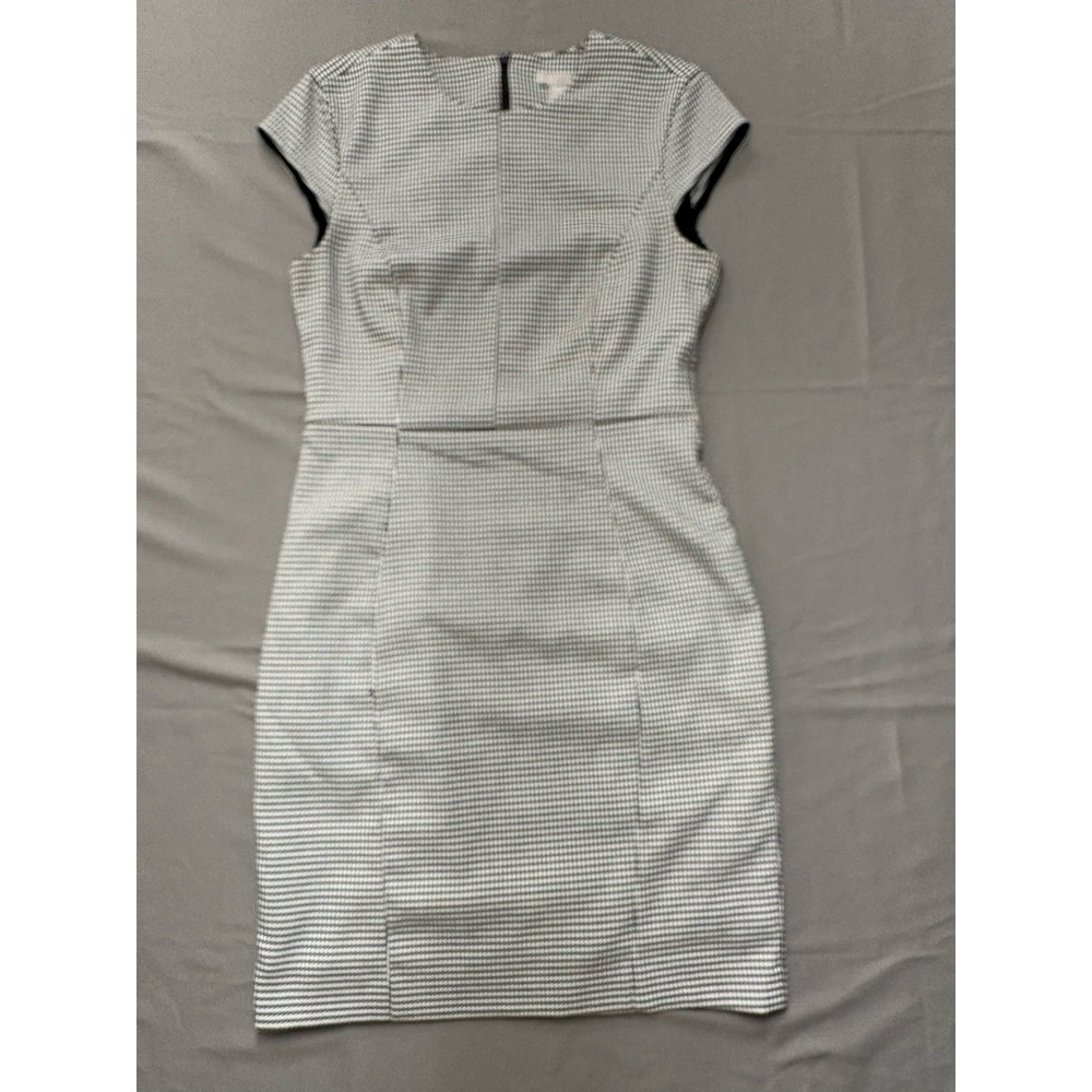 H&M Women's Houndstooth Black White Business Office Sheath Dress Size 6